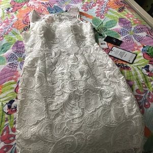 White lace cocktail dress. NWT